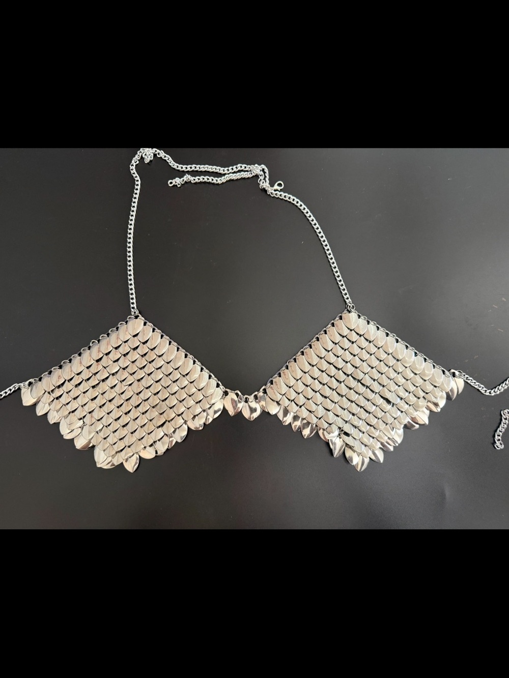 Silver Scale Chainmail Bikini Top - Women Jewelry